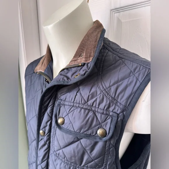 Vintage Polo Ralph Lauren The Beaton Quilted Vest Size Medium Navy Blue - Picture 4 of 16